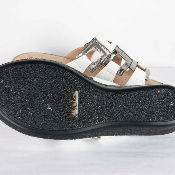 Soflex Italy Comfort Ortho White Leather Sandals - Picture 7 of 10